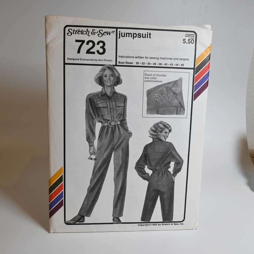 Stretch & Sew 723 Jumpsuit Sewing Pattern Women Bust 30-46 Uncut Factory Folded